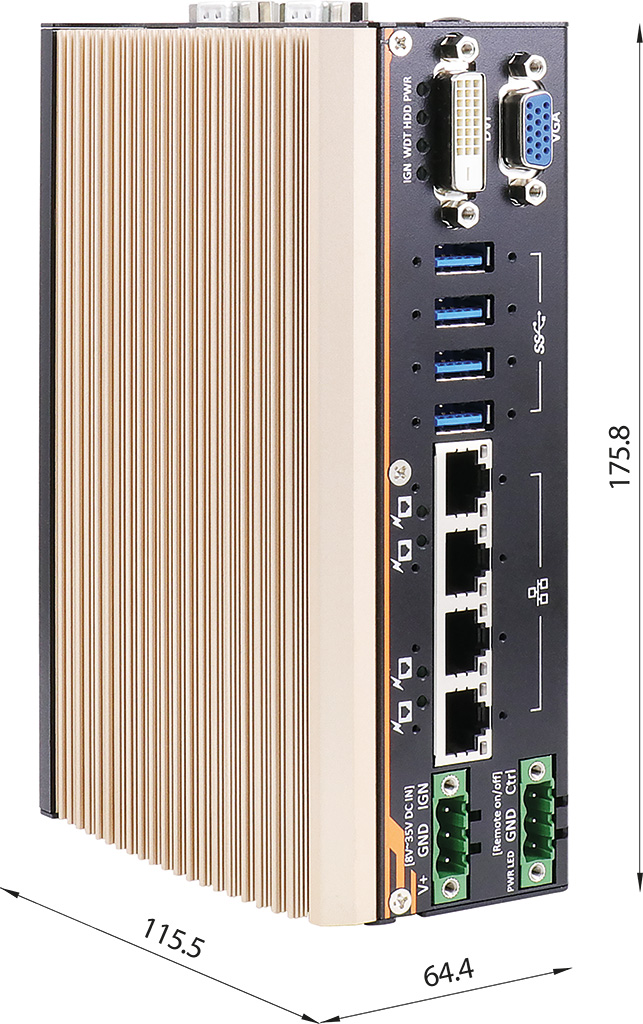 Box-PCs_Box-PC_GOLUB 4515, AMD Ryzen™ V1605B [4x GigE w/PoE+, MezIO®]