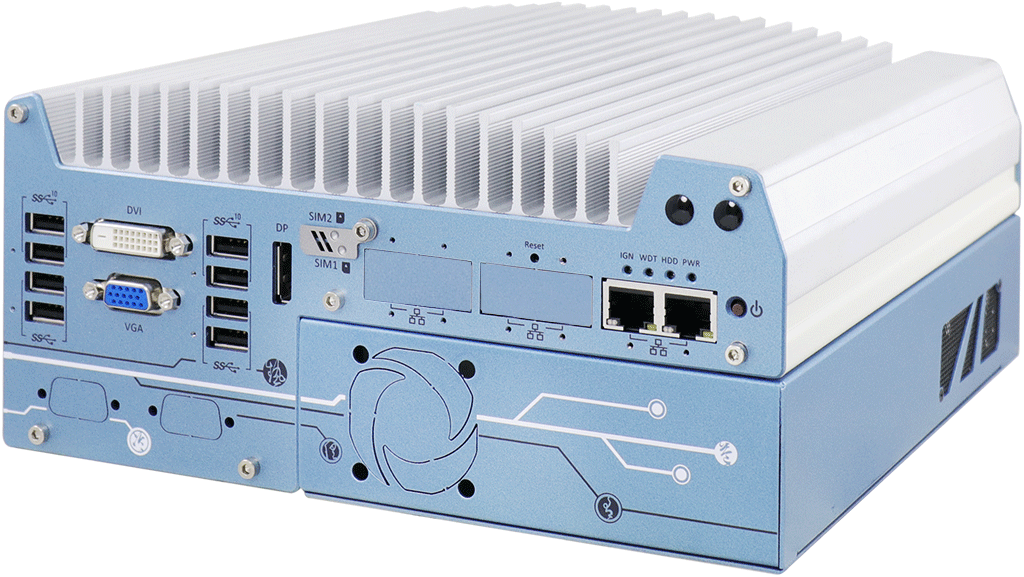 Rugged Embedded: Performance_Box-PC_GOLUB 7000-DE | Barebone [2x PCIe, 2x GigE]