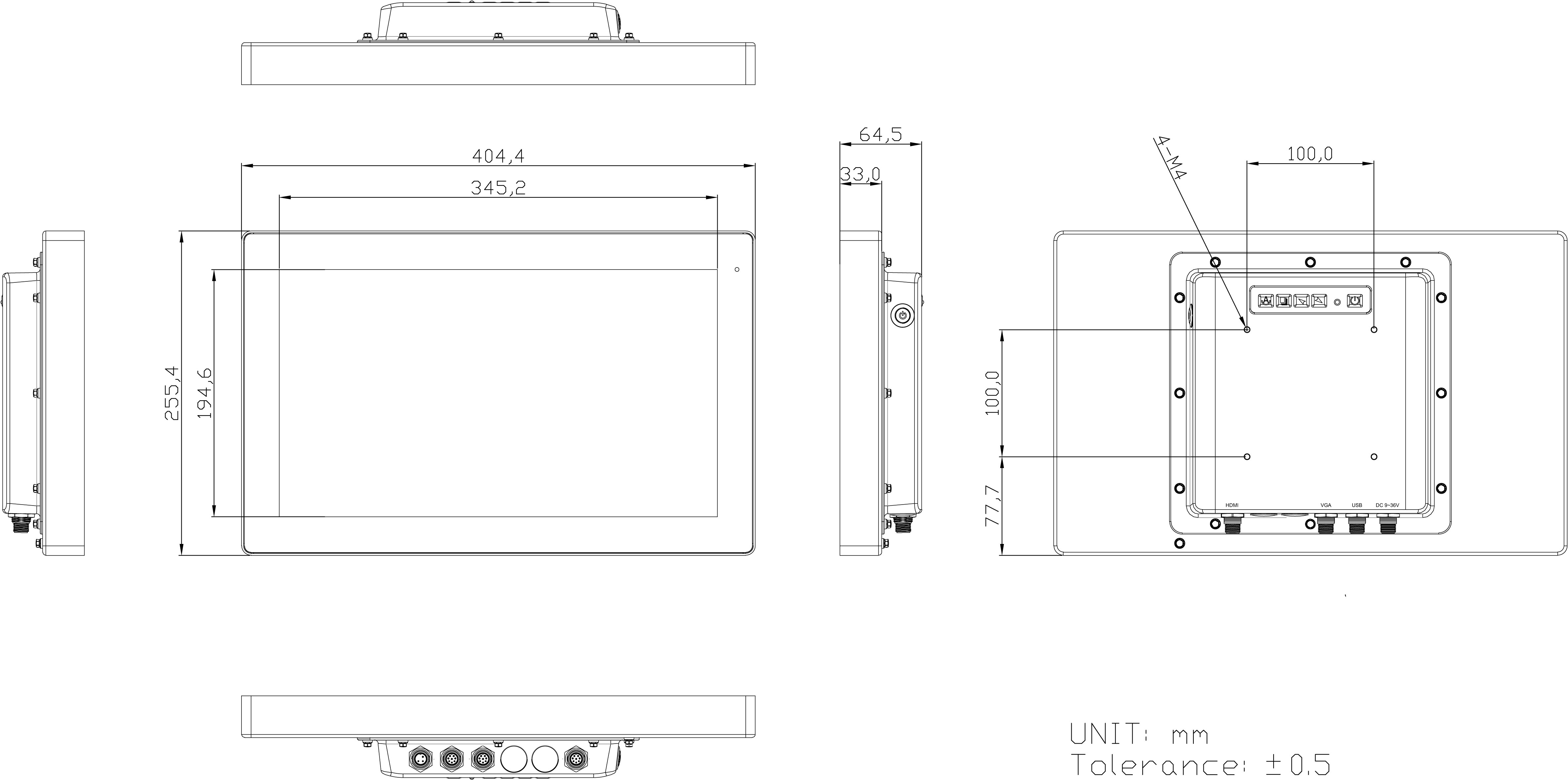 Touch-Monitore_Touch-Monitor_FALCON AP 16-PT-SR [Stainless Steel 304, PCT, VESA mount]