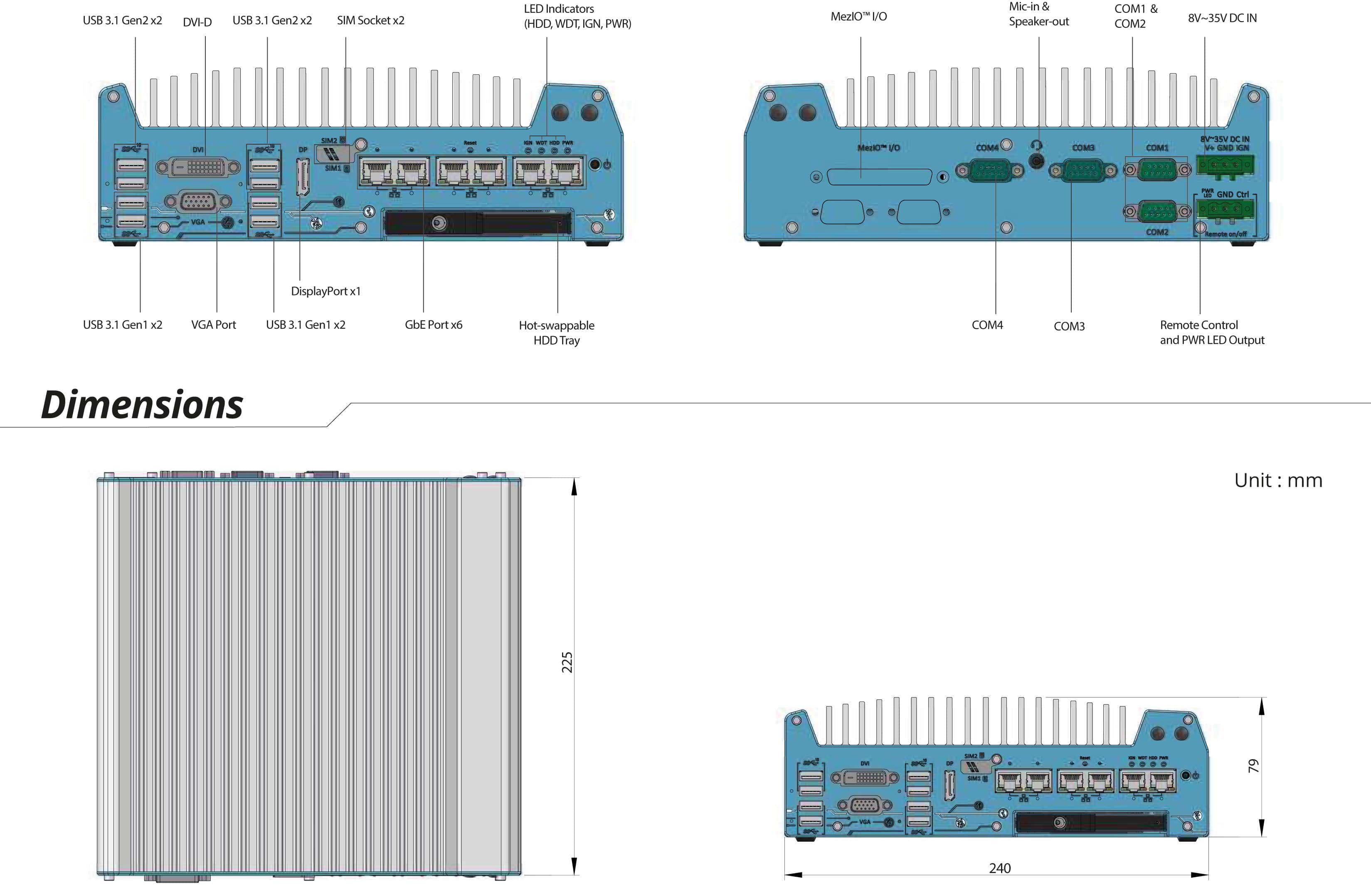 Rugged Embedded: Performance_Box-PC_GOLUB 7000-NC | Barebone [NC, 2x GigE]