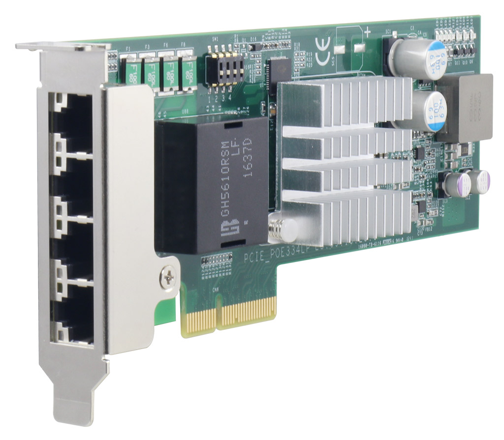 Systemkomponenten & Zubehör_Components_Accessories_4-port Ethernet PoE+ PCIe card, Intel® I350-AM4 [4x GigE, 4x PoE+, Low-profile]
