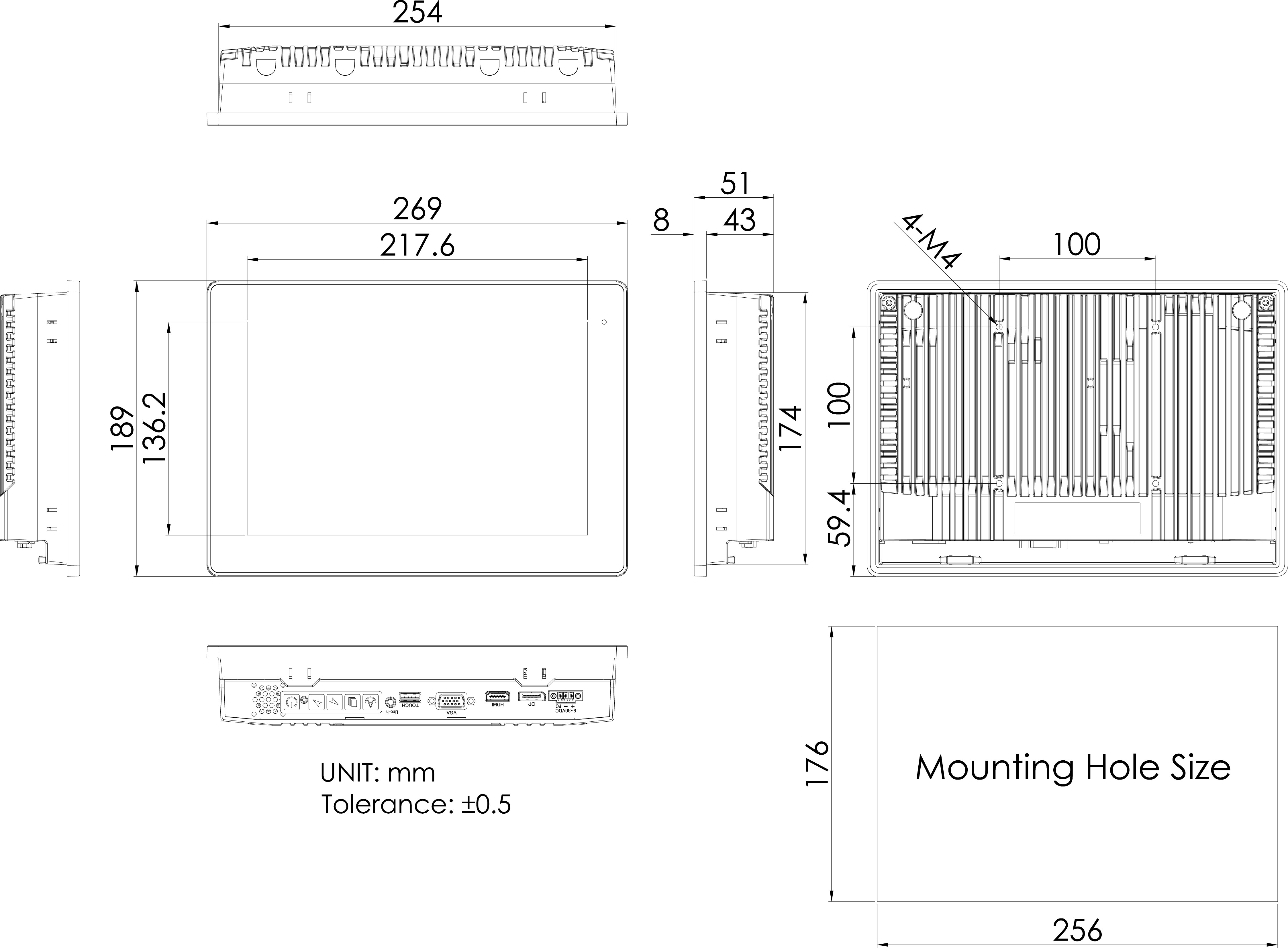 Touch-Monitore: Panel Mount_Touch-Monitor_FALCON AP 10-HL [PCT]