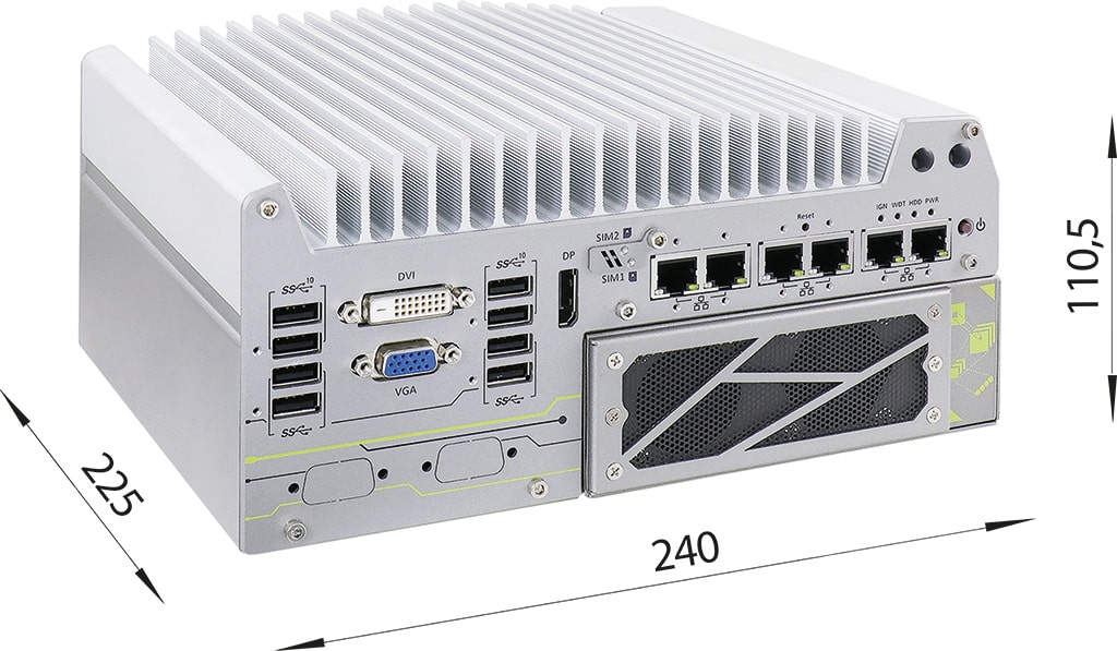 Rugged Embedded: Performance_Box-PC_CamCollect® 7166 | Barebone [2x PCIe, 6x GigE]