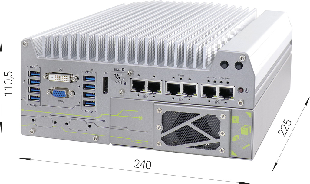 Rugged Embedded: Performance_Box-PC_CamCollect® 7164 | Barebone [1x PCIe, 6x GigE]