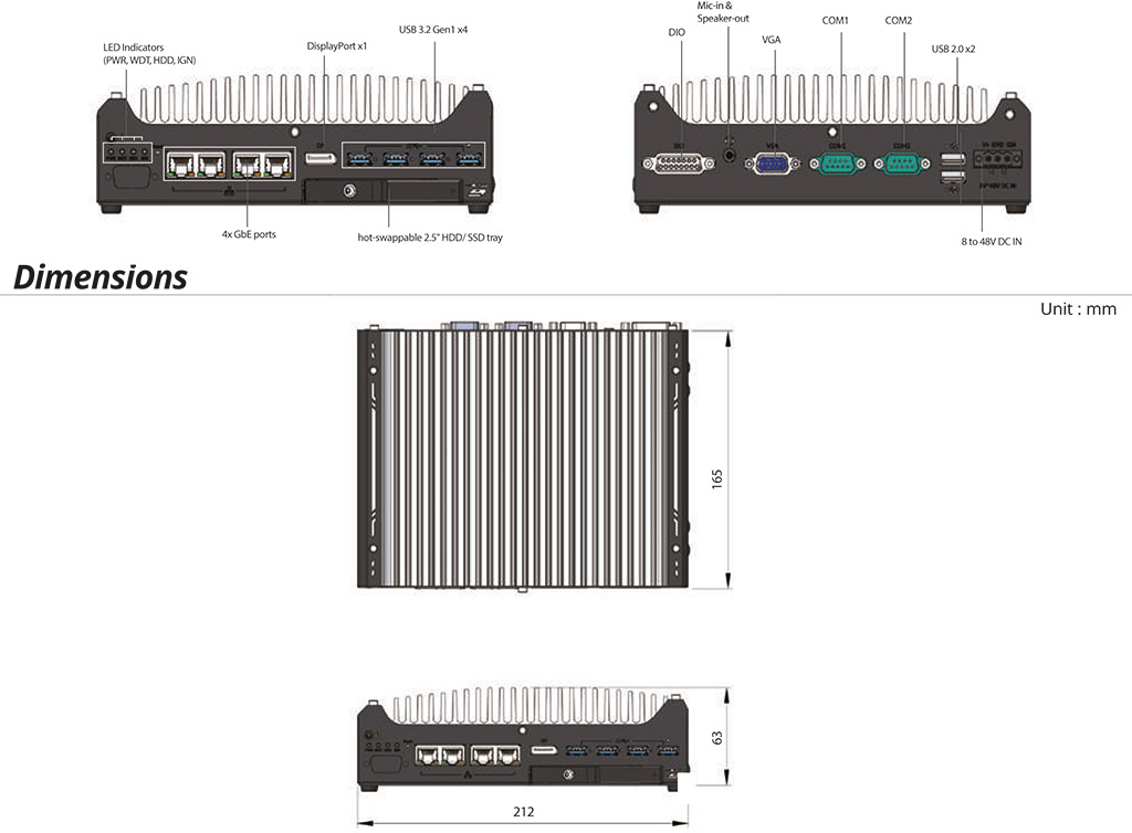 Rugged Embedded: Essentials_Box-PC_GOLUB 9531 | Barebone [4x 2.5GigE]