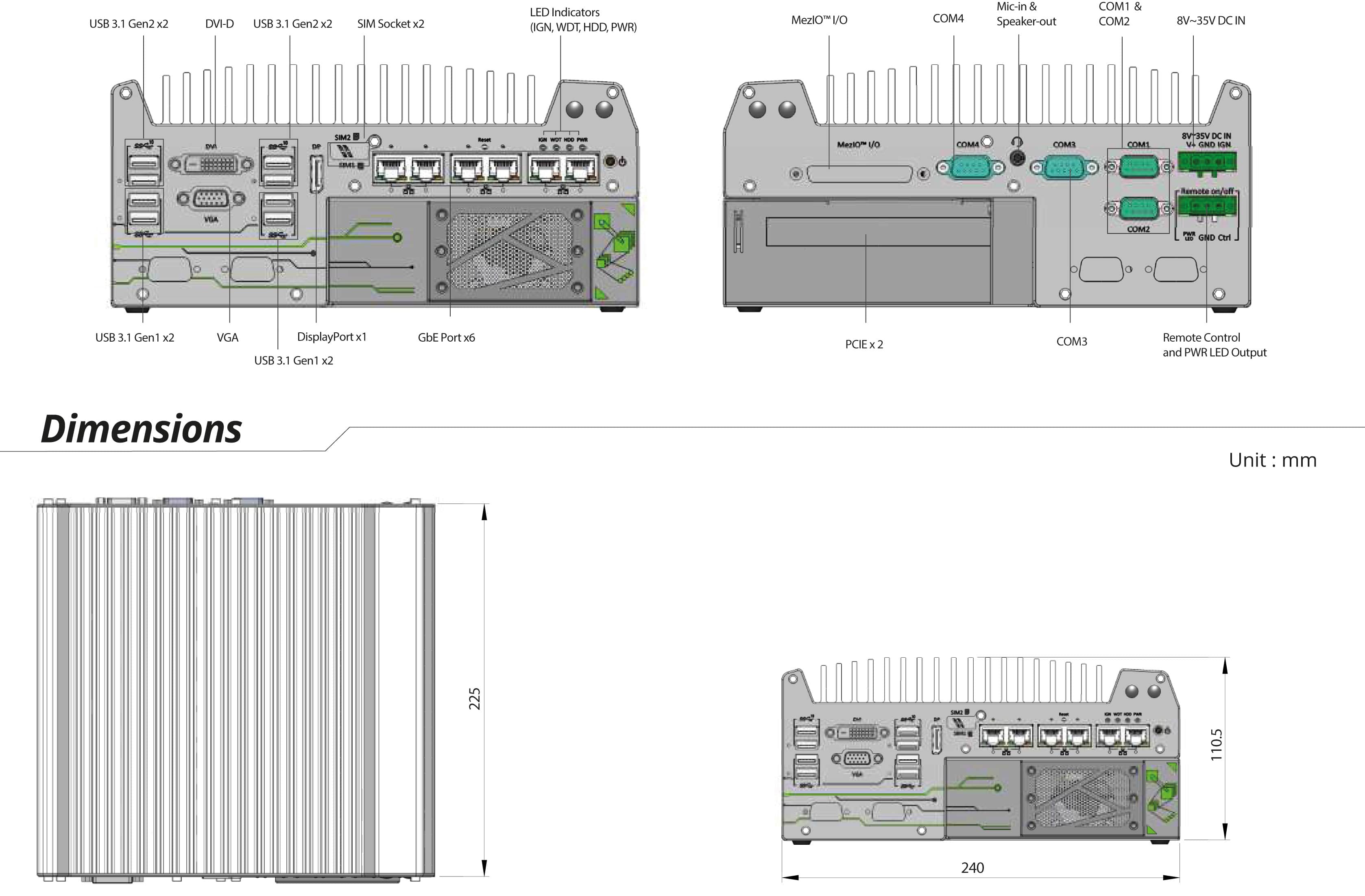 Rugged Embedded: Performance_Box-PC_CamCollect® 7166 | Barebone [2x PCIe, 6x GigE]