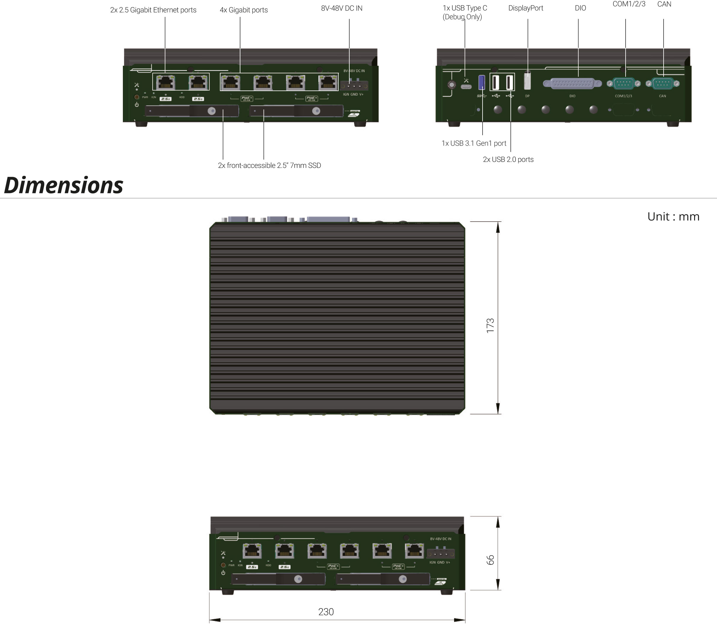 Rugged Embedded: Performance_Box-PC_CamCollect® 220S-JAO32G | NVIDIA® Jetson AGX Orin™