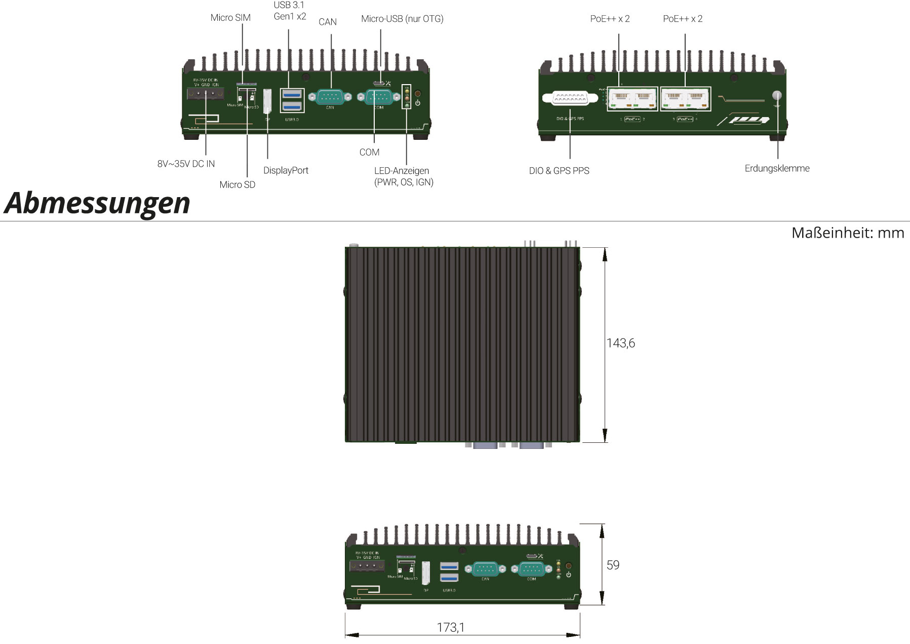 Rugged Embedded: Performance_Box-PC_CamCollect® 52S+-JON8 | NVIDIA® Jetson Orin™
