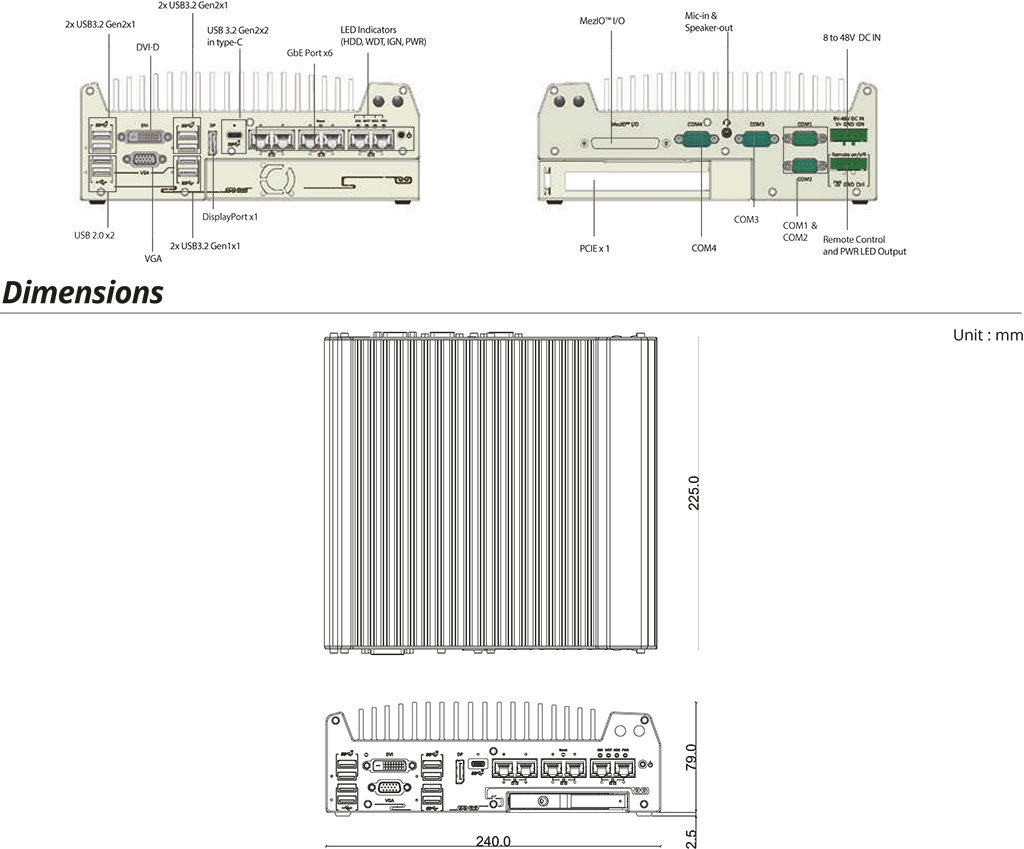 Rugged Embedded: Performance_Box-PC_GOLUB 9006LP | Barebone [5x 2.5GigE, 1x GigE]