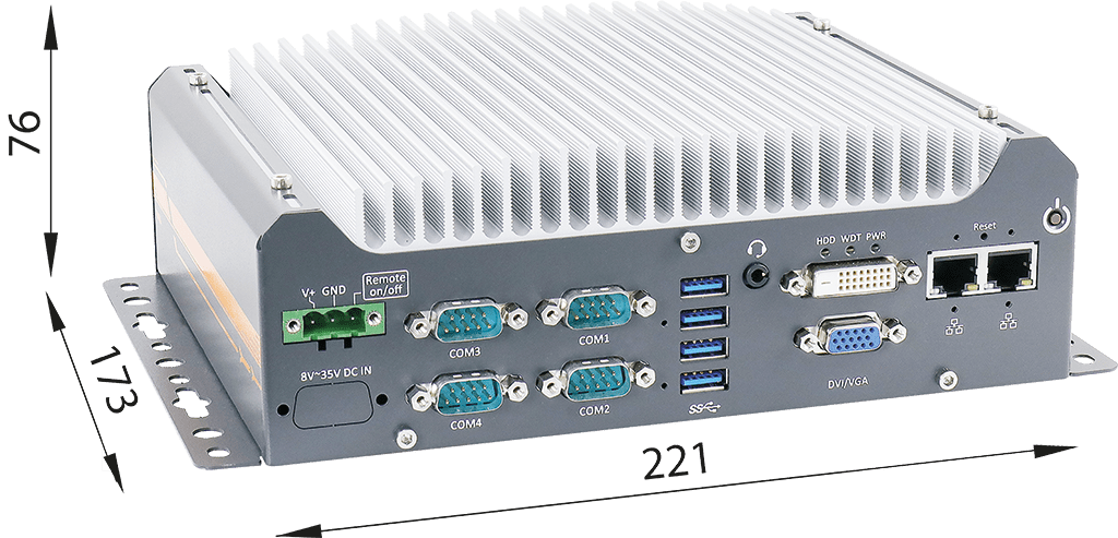 Rugged Embedded: Essentials_Box-PC_GOLUB 7501 | Barebone [4x COM]