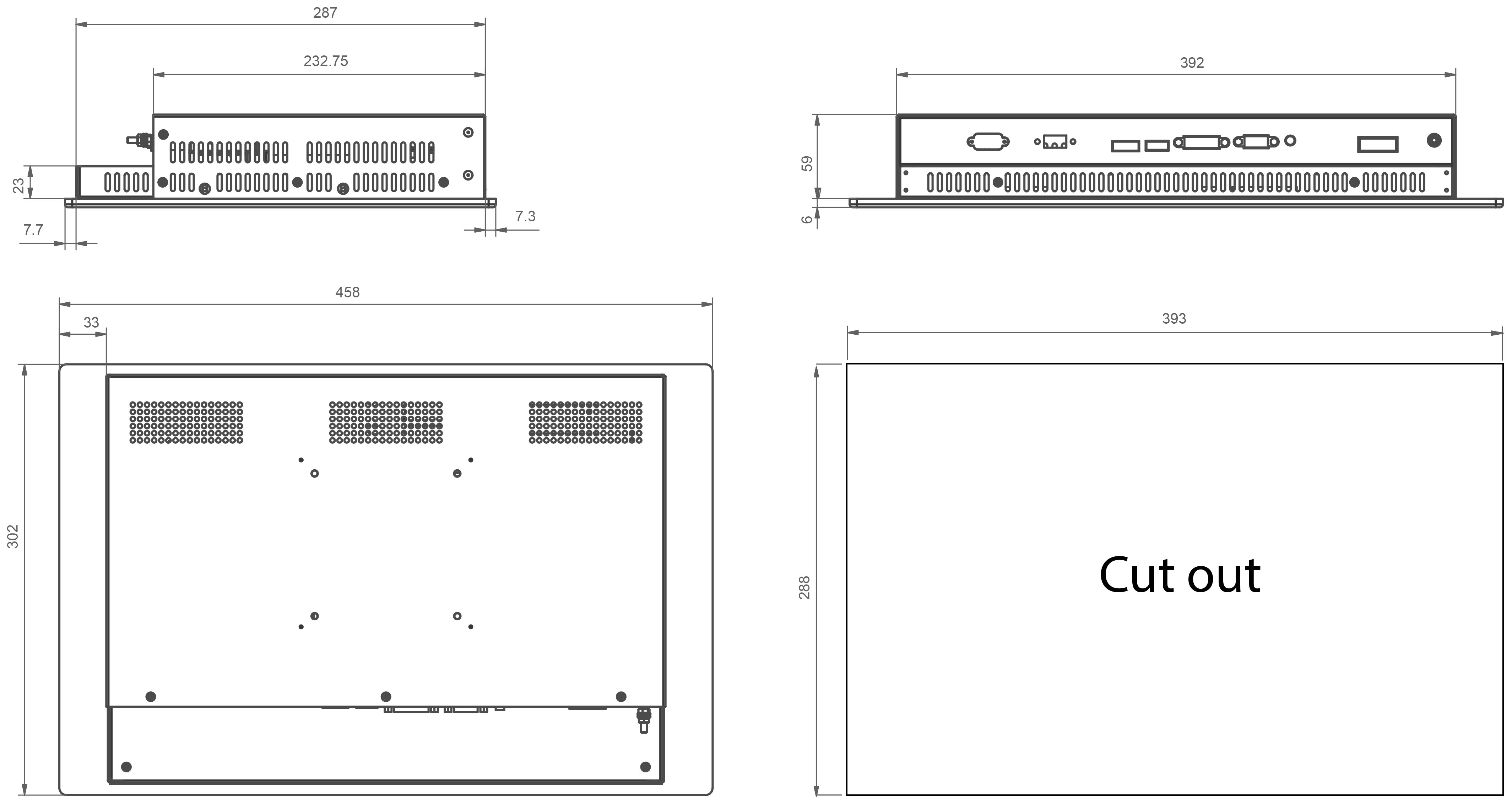 Touch-Monitore: Panel Mount_Touch-Monitor_FALCON RF 16-CN [Aluminium silver]