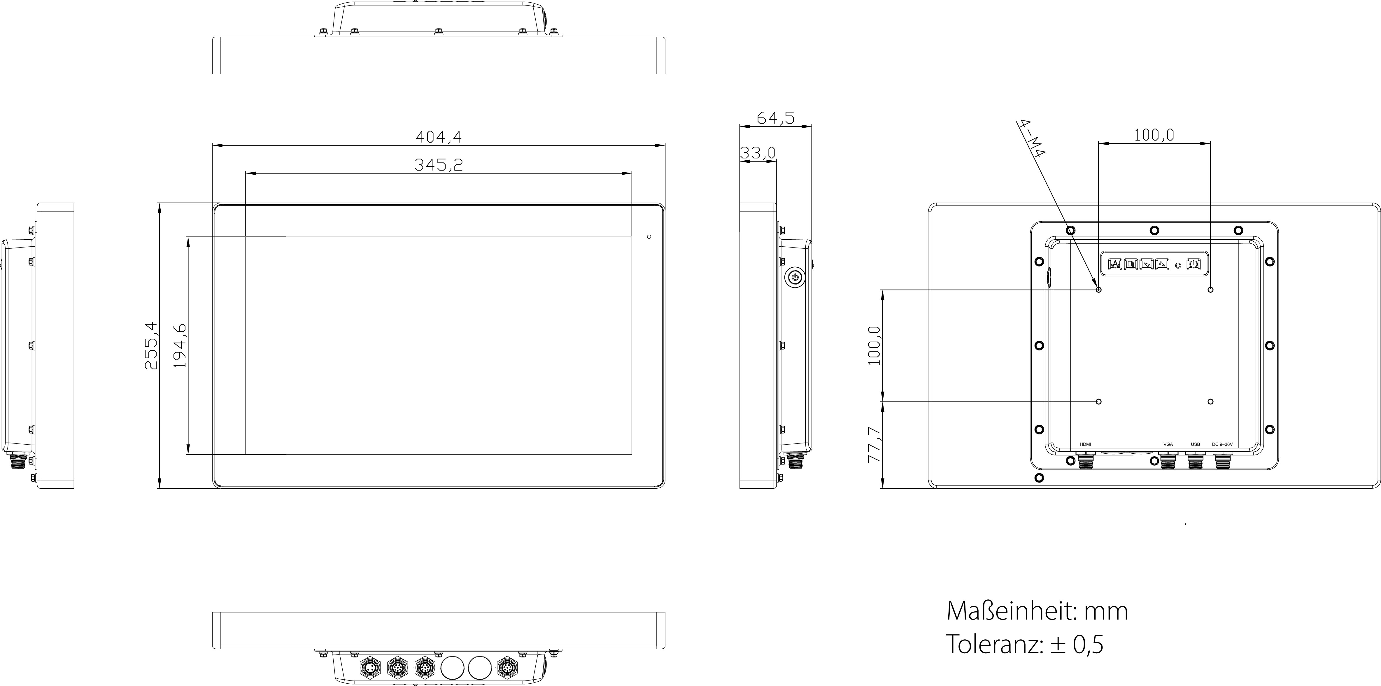 Touch-Monitore_Touch-Monitor_FALCON AP 16-PT [Stainless Steel 304, PCT, VESA mount]