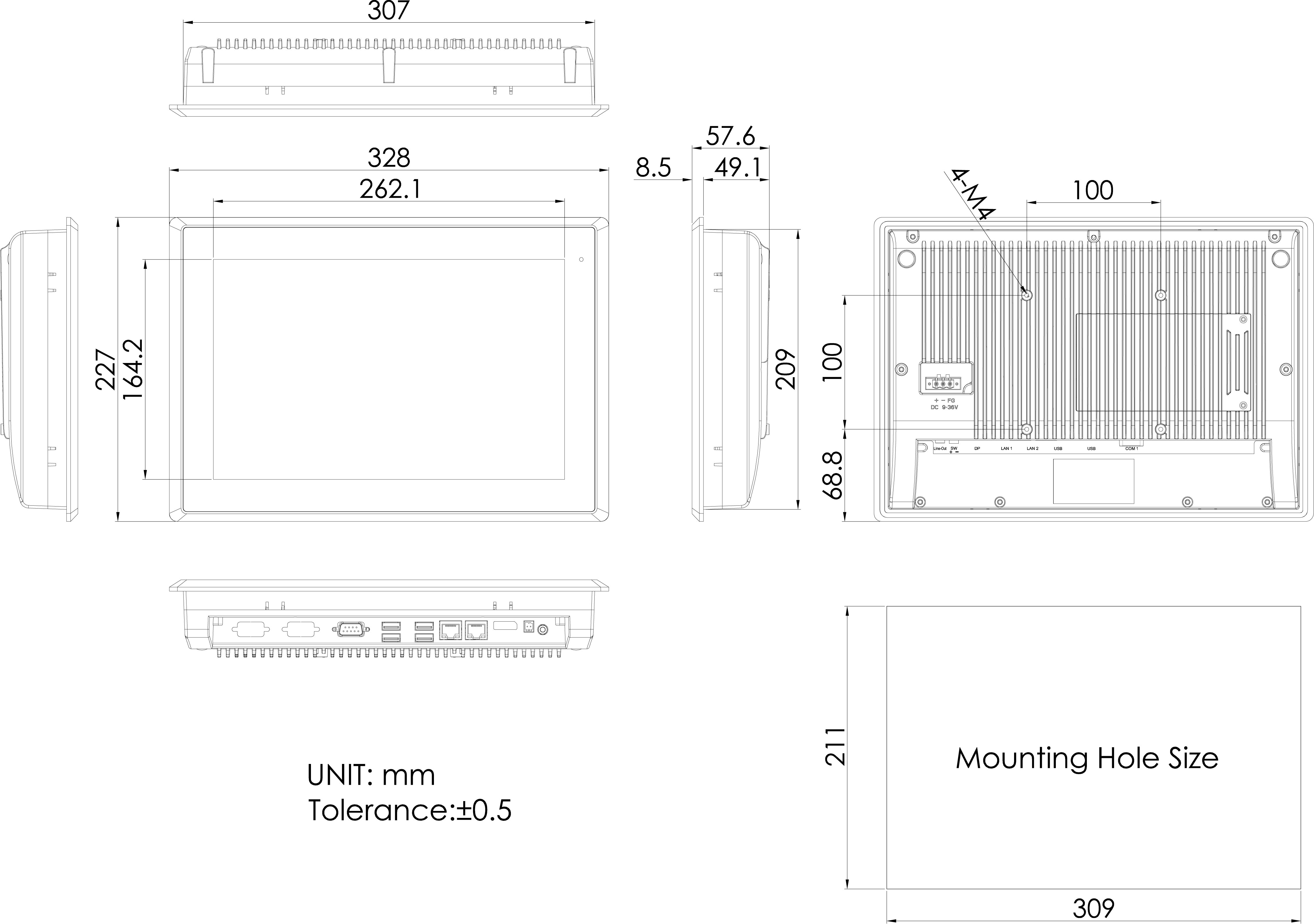 PPCs: Panel Mount_Panel-PC_HAWK AP 13-S8-SR | Intel® Core™ i3-8145UE [PCT]